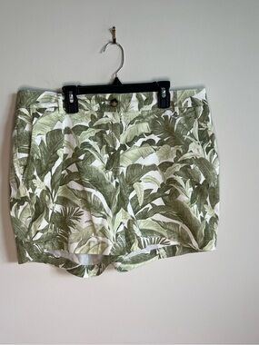 Tommy Bahama Olive Green Tropical Leaf Bermuda Shorts